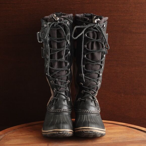 Sorel Boots Women size 7 Brown Conquest Carly Tall Leather Lace Up - Picture 7 of 16